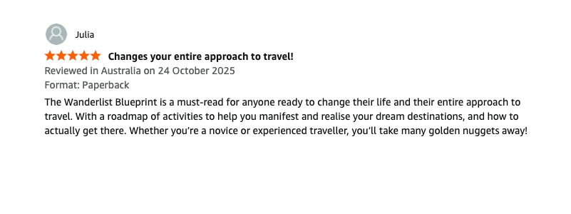 Five star Amazon review from Australia